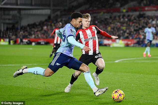 Nwaneri, 17, put in a brave performance against Brentford, with Bukayo Saka injured.