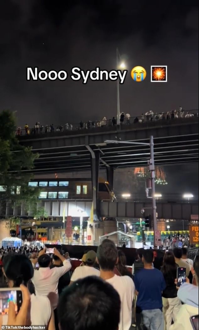 However, some revelers had their view of the Sydney fireworks blocked when a train passed through Circular Quay railway station.