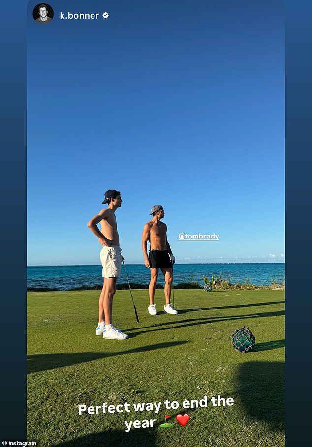 On New Year's Eve, Tom was seen showing off his ripped physique in an Instagram photo while playing golf with his eldest son, Jack.