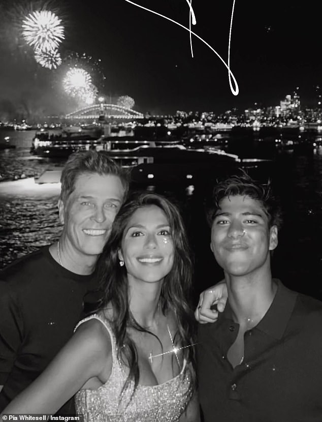 For New Year's, Pia dressed to the nines to ring in 2025 as she put on a very glamorous display in a sparkly silver minidress while relaxing on a yacht with her husband and two children.