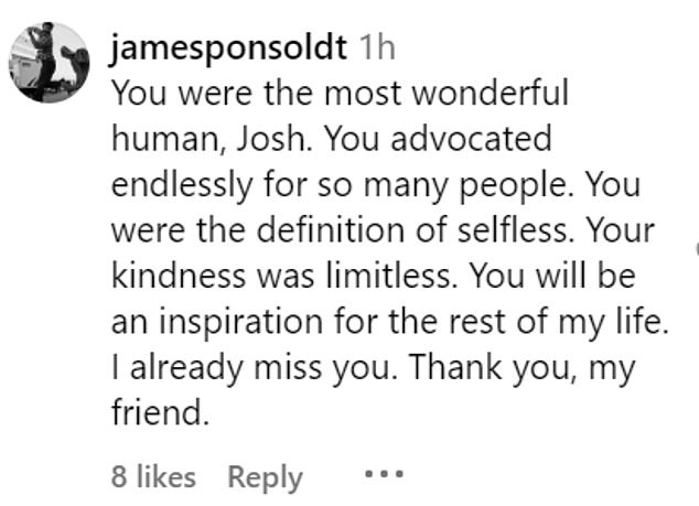 Several independent filmmakers commented on the post to share their condolences, including James Ponsoldt (The Spectacular Now)