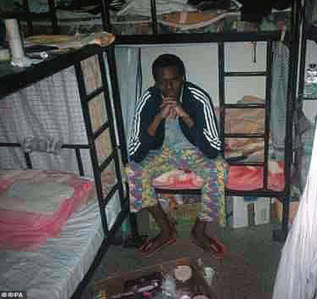 Karl Williams claims to have seen men torn apart by knife-wielding inmates, while others were forcibly infected with HIV during their stay in Dubai's hellish prison. Here he is photographed in his cell during the ordeal.