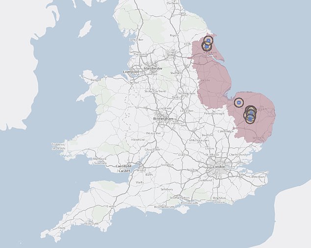 This map, from the Government's Animal and Plant Health Agency, shows areas with bird flu restrictions in place.