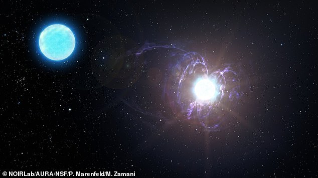 Researchers maintain that the explosion would have come from magnetic fields located hundreds of thousands of kilometers from a neutron star. This is the first evidence that the magnetosphere of a neutron star (illustrated) is capable of releasing a rapid radio burst.