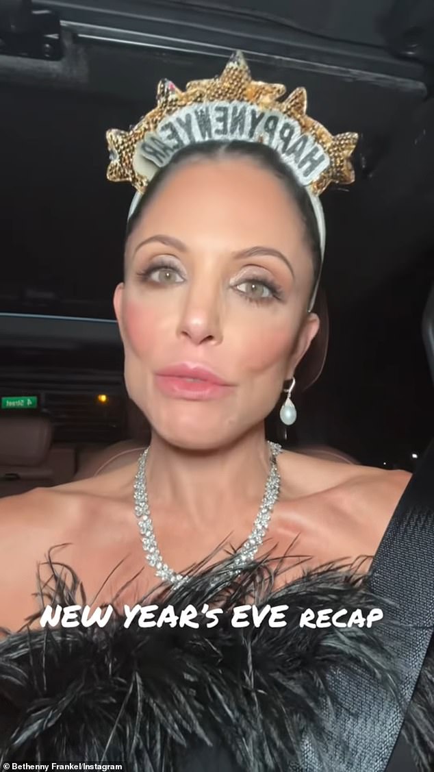 Bethenny said: 'It was great to be completely sober and just enjoying it, being in the moment and being present. I have a New Year's resolution. Is "accept, allow and not perfect"'