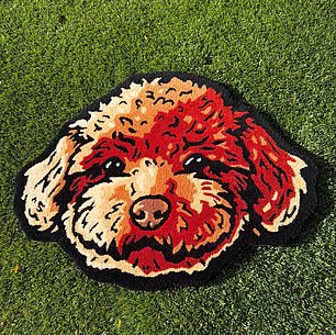 Rug designed after Olivia's dog Oliver Sprinkles