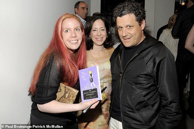 She is seen here again with fellow author Sharon Coplan Hurowitz and Isaac Mizrahi, following the release of her second novel, The Social Climber's Handbook, in 2011