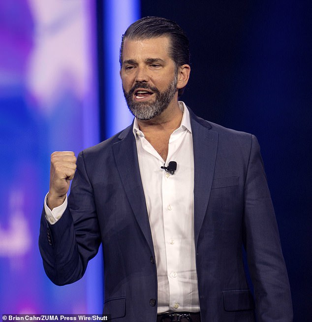 Donald Trump Jr, pictured, said in 2019 that he stopped drinking because he had a 