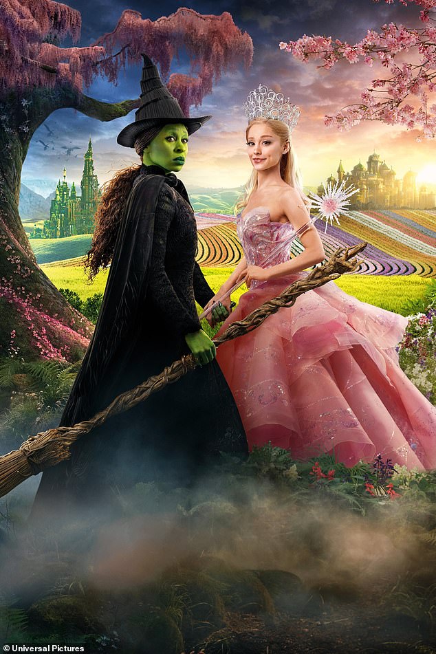 What's refreshing is that Grande and Erivo 'fulfilled our contracts together' and received the same salary to play the Good Witch of the South, Galinda Upland, and the Wicked Witch of the West, Elphaba Thropp.