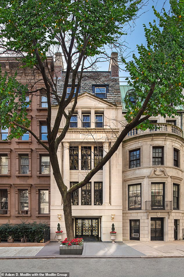 The property (pictured, center) is located in the exclusive Lennox Hill neighborhood of Manhattan and was first listed in November 2022, before being re-listed for sale by Adam D. Modlin in 2024 with Modlin Group.