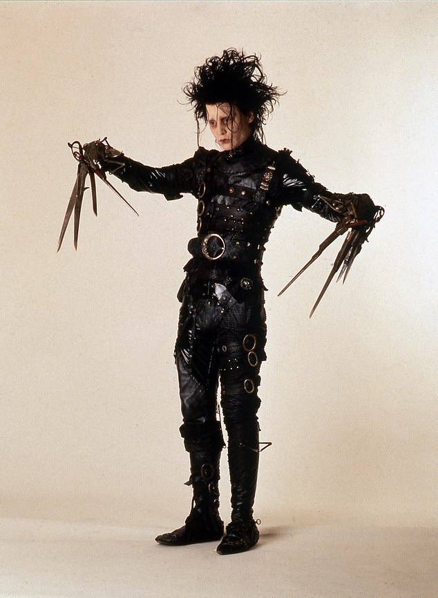 Johnny depicted as Edward Scissorhands in Tim Burton's 1990 fantasy