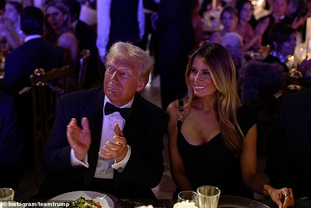 President-elect Donald Trump (left) and Melania Trump (right) attended Mar-a-Lago's annual New Year's Eve party on Tuesday. Mary Trump predicted her uncle would continue to spend most of his time as president in Florida — and sue Cabinet members for the 'substandard' food