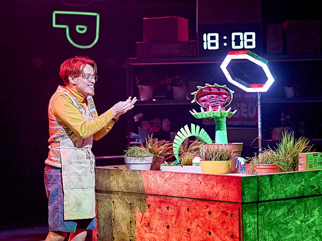 Manuel Harlan during a scene from Little Shop of Horrors at the Crucible Theater