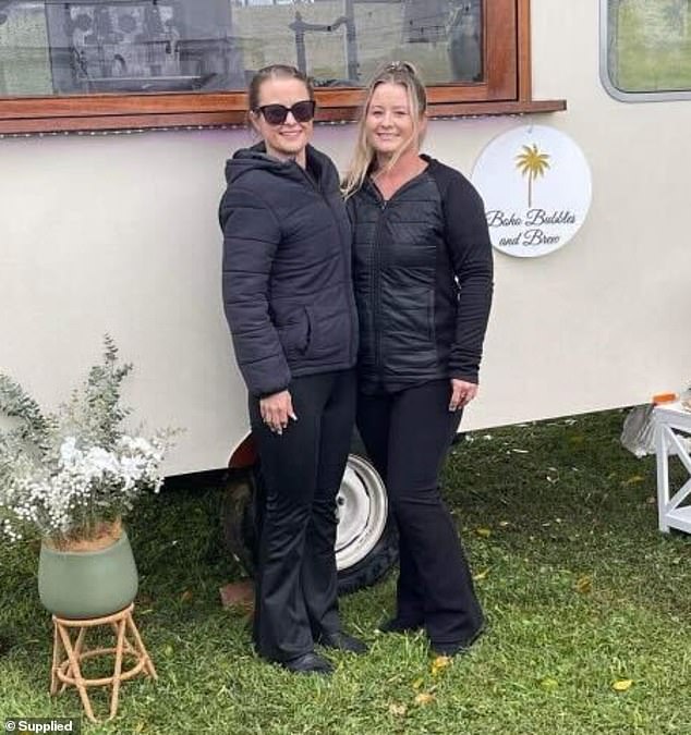 Bonnie and her twin sister (pictured) own a cafe in Kunda Park, in the city's west, and have been running a catering, coffee and cocktail business in an old caravan since March.