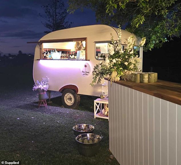 Bonnie co-owns a café in Kunda Park and a catering, coffee and cocktail business in a vintage caravan (pictured)