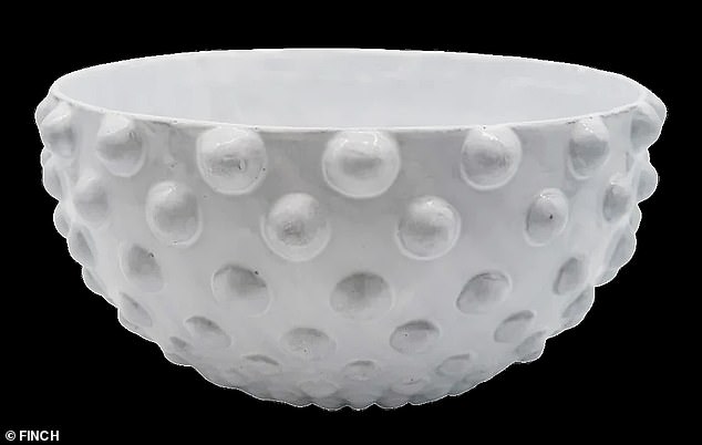 The website states that each piece is handmade and will include unique variations, with the large Adelaide Salad Bowl retailing for $345