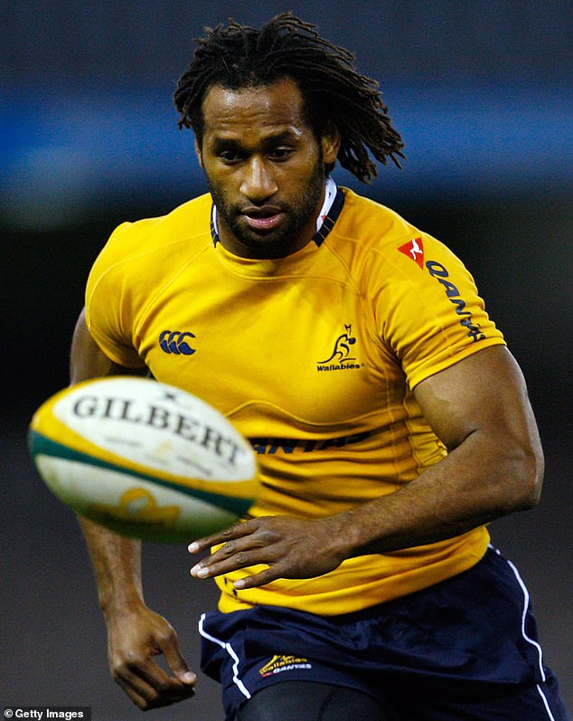 Tuqiri (pictured playing for the Wallabies) and his wife put the scandal behind them and had their third child together more than a year after the 'affair' first made headlines.