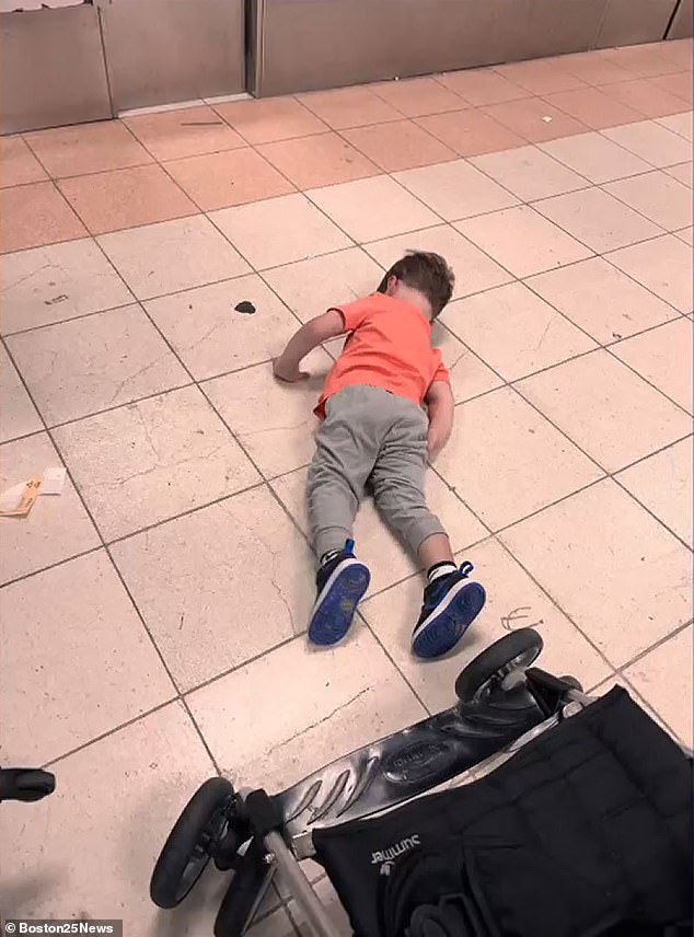 Some children were forced to sleep on the floor, with no help from the airport or airline