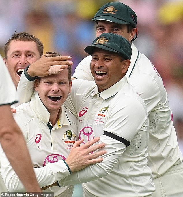 The batsman wore the strip as a show of respect after the wife of a former teammate died at age 40 earlier this week.