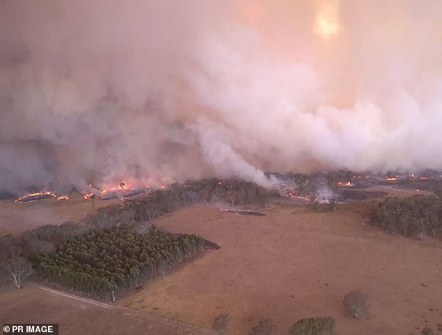 Exasperated firefighters continue to battle the massive fire that has devastated around 76,000 hectares of land in the Grampians National Park (pictured).