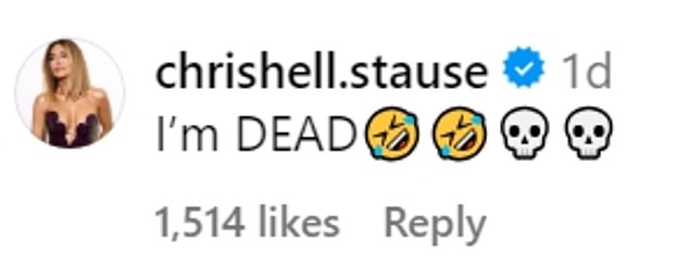 Chrishell Stause said: 'I'm DEAD' with skull, laughing and crying emojis, while a fan nicknamed itz_anna_grace_ offered a hilarious Coca-Cola blooper.