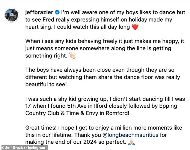 Jeff captioned the clip: 