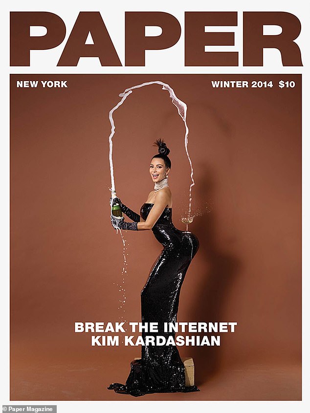 Kim has long used her famous curves to enhance her career (pictured on the cover of Paper magazine)