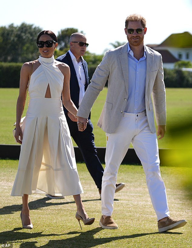 Harry and Meghan arrive in style at the Royal Salute Polo Challenge 2024 - if only their Netflix documentary about the sport was this stylish.