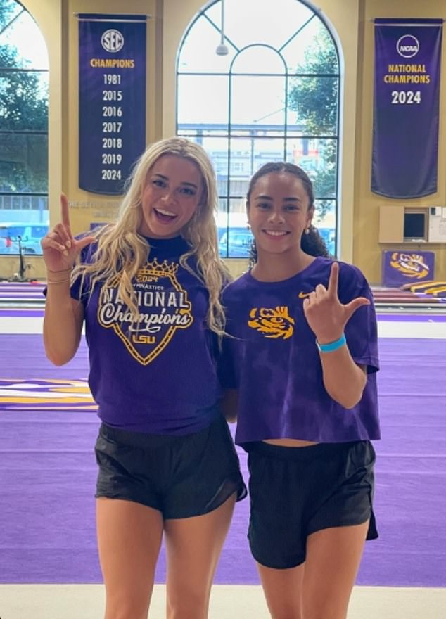 Dunne, seen here posing with LSU signee and Team USA's Hezly Rivera, could be in her future coaching