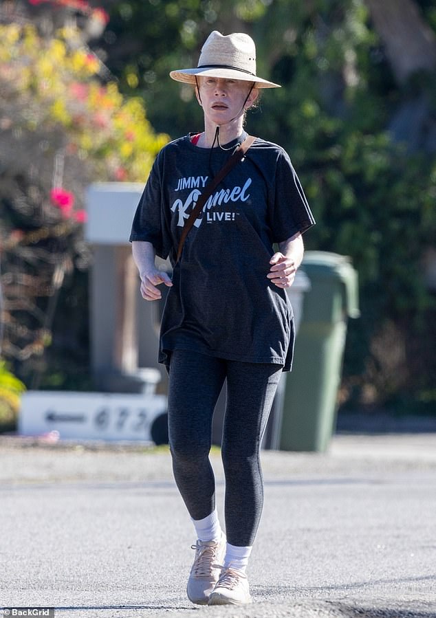 It's Kathy Griffin! The 63-year-old comedian looked unrecognizable at a makeup-free job in affluent Malibu on Friday morning.