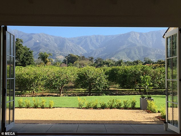 The view of the garden from the property where they will film the television show in Montecito.