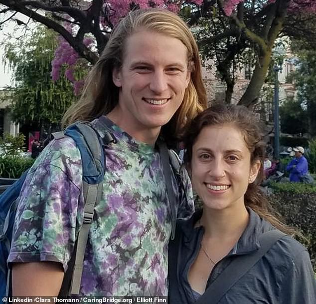 She had slipped and fallen 50 meters into a gorge from a hiking trail near the Preveli Monastery in the Rethymnon region. Clara and Elliott can be seen here