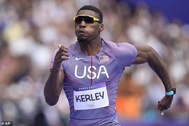 Kerley also won a silver medal at the Tokyo Olympics for Team USA in the 100-meter dash.