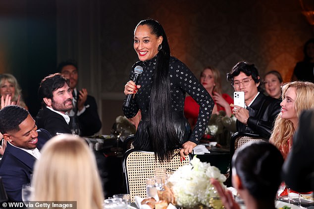 Tracee was seen addressing the audience at the ceremony.