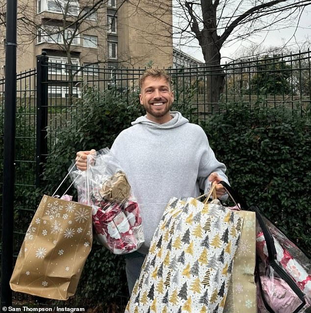 Sam spent Christmas Day with the Camila Batmanghelidjh Foundation while helping to deliver Christmas presents in London.