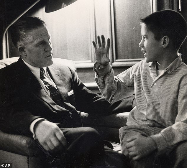 Michigan Governor George Romney (left) will be honored posthumously. He is photographed with his son Mitt Romney (right), the 2012 Republican presidential candidate, a former Massachusetts governor and outgoing Utah senator who was a top critic of Trump