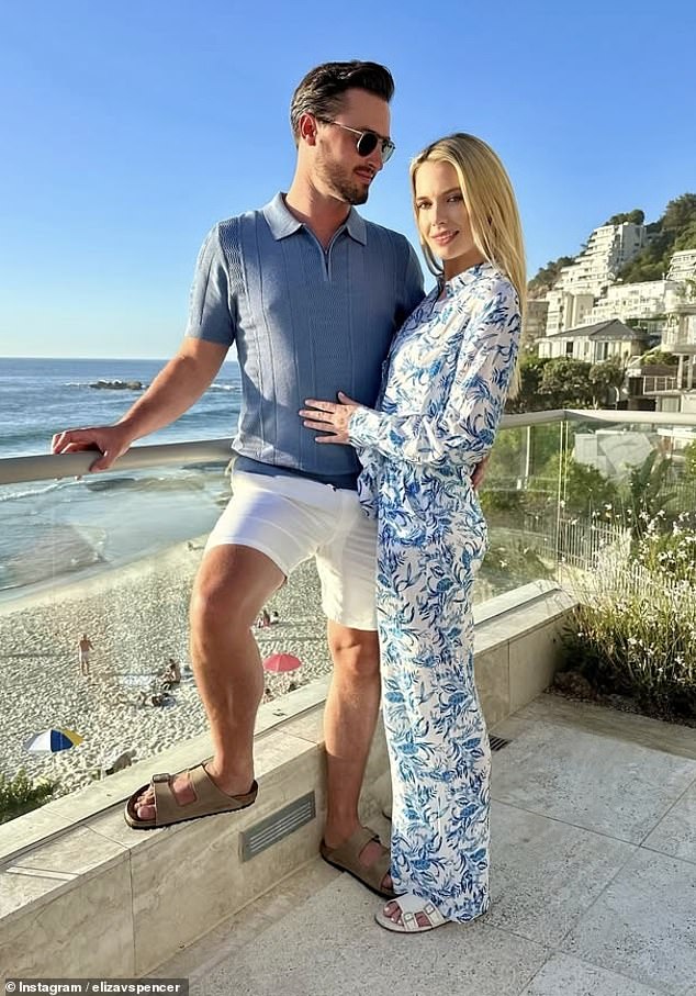 Lady Eliza Spencer is pictured with her long-term partner Channing Millerd in Cape Town.