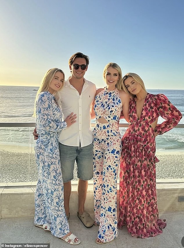 Lady Amelia Spencer, 32 (right), Lady Kitty Spencer, 34 (center), and Lady Eliza Spencer, 32 (left), spent New Year's Day in the sun in South Africa.