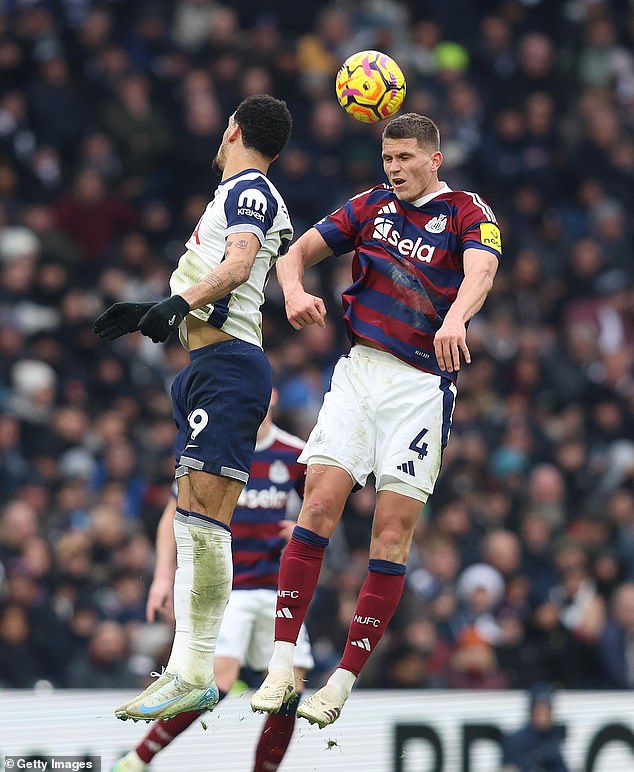 Sven Botman had a shaky start after 10 months out after losing Solanke for the goal