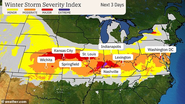 This index, from NOAA's National Weather Service, attempts to scale the impacts of winter weather, taking into account factors such as snowfall, accumulated snow on roofs, ice accumulation, the likelihood of flash freezes and snow.