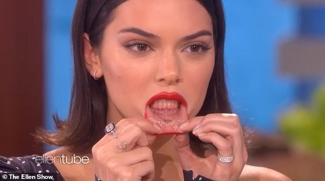 Kendall Jenner shocked her fans when she revealed she had the word 'Meow' secretly tattooed on her inner lip.