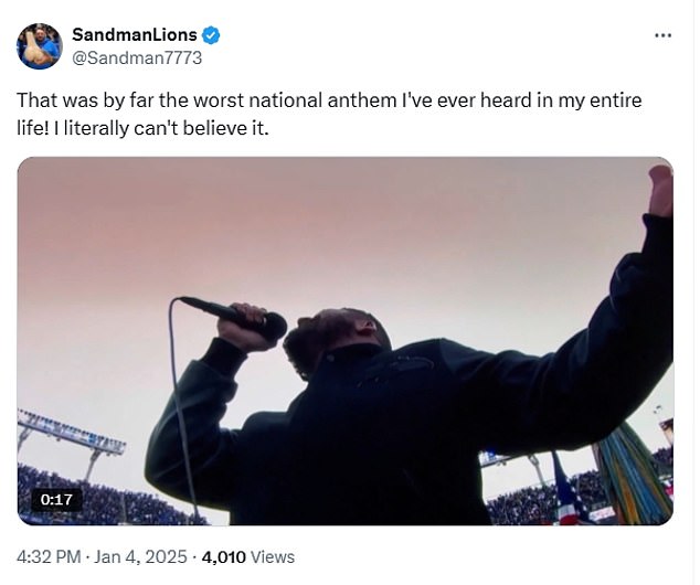 1736029719 246 NFL fans savage national anthem performance before Browns Ravens game on