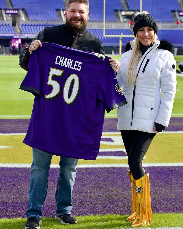 Charles also received a personalized Ravens jersey before their national anthem.