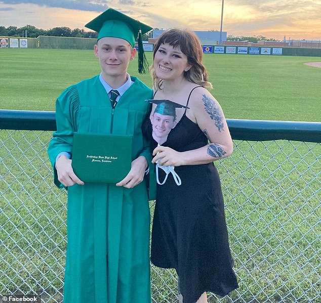 Hubert with Brooke at his Archbishop Shaw High School graduation in 2021