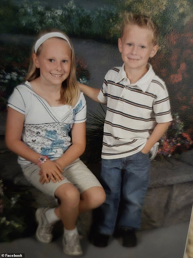 Hubert with his sister when they were children in a photo shared online after his death