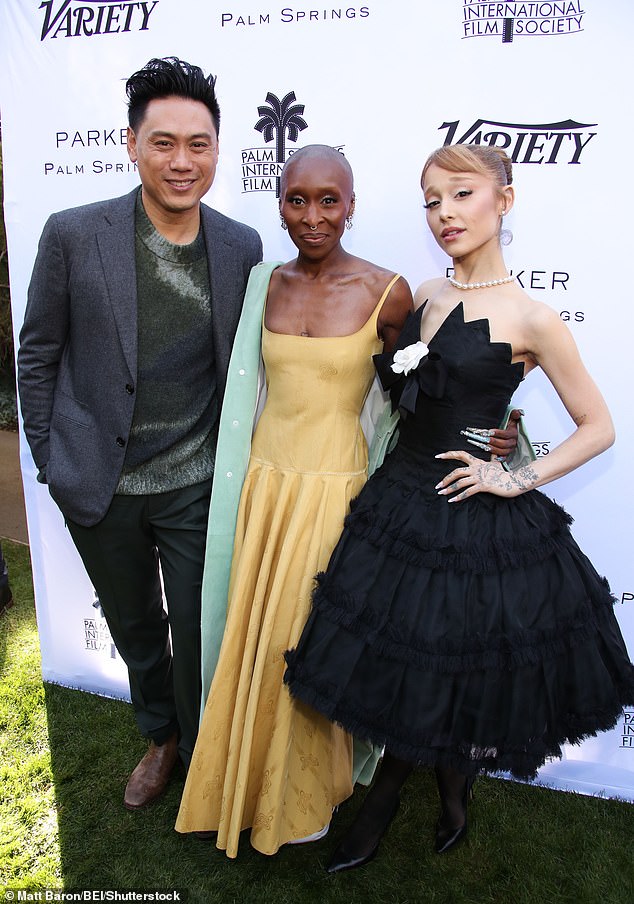 LR Wicked director Jon Chu, Cynthia and Ariana reunited for a photo shoot