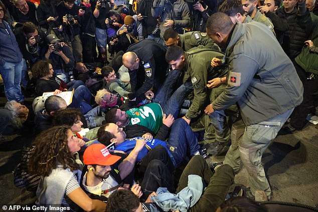 Protesters in Tel Aviv refused to move out of the middle of the busy city center streets.