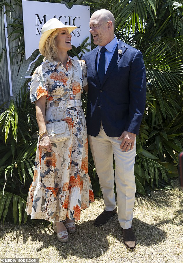 The couple opted for chic ensembles for the prestigious day during their latest visit Down Under. Zara chose a summery floral dress in muted shades of orange, cream, tan and blue.