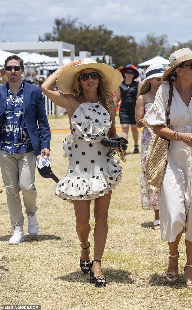 The former rugby player and his glamorous wife joined actress Elsa Pataky (pictured) at the Magic Millions event on the Gold Coast in Queensland.