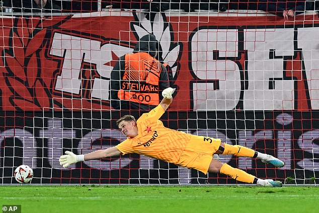 Kinsky has kept 12 clean sheets in 19 league games for Slavia Prague this season.